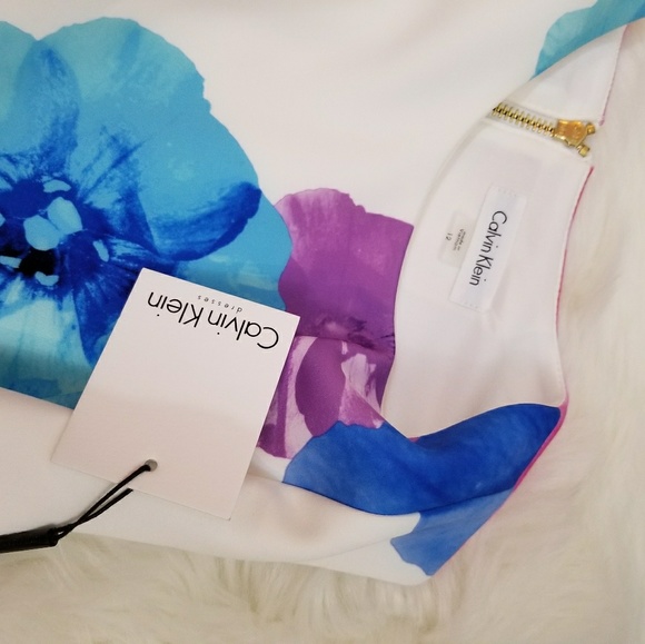 NWT Calvin Klein Floral Scuba Sheath Dress - Picture 8 of 8